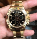 AR Factory Rolex Daytona Black Diamond Dial Yellow Gold Replica Watches_th.png